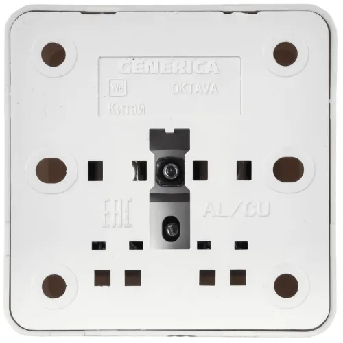 Розетка 1-м ОП Октава РС20-3-ОБ 16А IP20 с заземл. бел. GENERICA ERO11-K01-16-DC фото 3