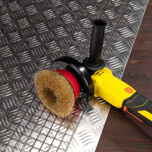 Щетка чашечная для УШМ витая латунированная проволока 125мм М14 Kranz KR-91-1210 фото 5