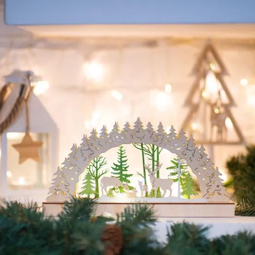 Фигура деревянная "Семейство оленей" 30х5х15.7см 1Вт IP20 с подсветкой Neon-Night 504-026 фото 8