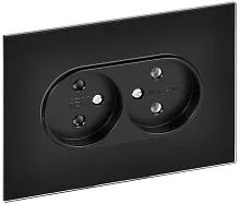 Розетка 2-м SKANDY 10А без заземл. без защ. шторок для плоской вилки SK-R03Bl черн. IEK SK-R20-10-K02