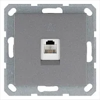 Розетка телефонная 1-м RJ11 механизм алюм. JasmartG6101S