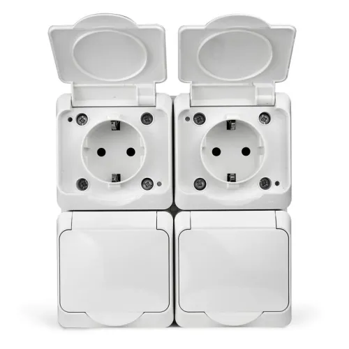 Розетка 4-м ОП Nix 16А IP54 250В с заземл. с крышкой бел. TOKOV ELECTRIC TKE-NX-R4Z-C01-IP54 фото 3