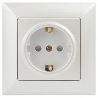 Розетка 1-м СП Solo 4-206-06 16А 250В IP20 2P+E Schuko с заземл. защ. шторки перламутр Intro Б0053686