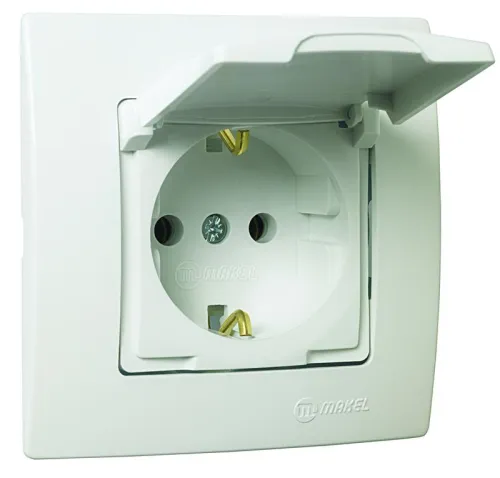 Розетка Lillium с заземл. и крышкой Makel 32001029