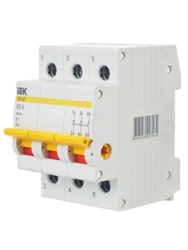 Выключатель нагрузки (мини-рубильник) 3п 63А ВН-32 KARAT IEK MNV10-3-063 фото 9