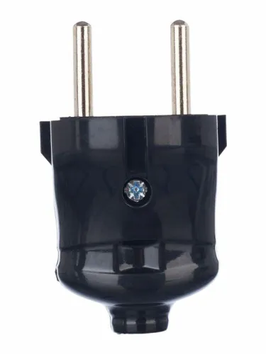 Вилка прямая ВПп20-02-Ст разборная без заземл. контакта 6А черн. IEK EVP20-06-01-K02 фото 4