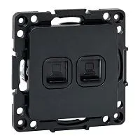 Розетка компьютерная 2-м Стокгольм RJ-45 механизм черн. EKF EZK02-035-10