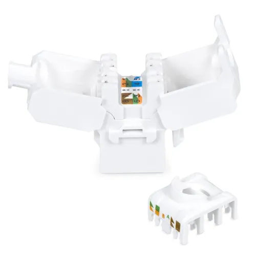 Вставка Keystone Jack RJ45 (8P8C) кат.6A KJ-RJ45-Cat.6A-180-Toolless 180град. без инструмента Toolless бел. Cabeus 7964c фото 3