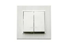 Выключатель 2-клав. с подсветкой Karea LINE STAR жемчуж. Makel 86100023