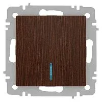 Выключатель 1-кл. СП Accent 6-102-10 10А IP20 250В с подсветкой AL/CU венге Intro Б0063449