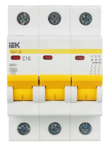 Выключатель автоматический модульный 3п C 16А 4.5кА ВА47-29 KARAT IEK MVA20-3-016-C фото 10