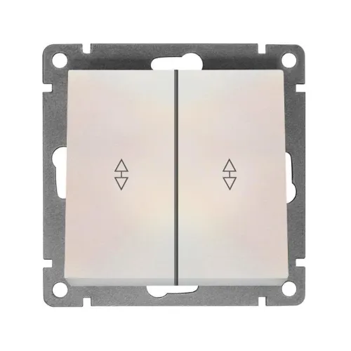 Переключатель проходной 2-кл. СП Афина 10А IP20 механизм жемчуж. UNIVersal A0026-Obr