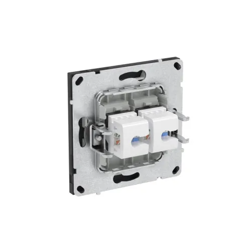 Розетка компьютерная 2-м KANT RJ45 кат.6A без шторки черн. уголь DKC 7012674 фото 5