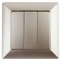 Выключатель 3-кл. СП Solo 4-106-04 10А 250В IP20 шампань Intro Б0053604