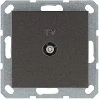 Розетка телевизионная проходная TV Ф9.5мм механизм мокко Jasmart G6002Z