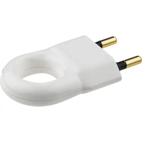 Вилка электрич. каб. Helium 6А 2P+E прямая бел. Leg 050162 фото 2