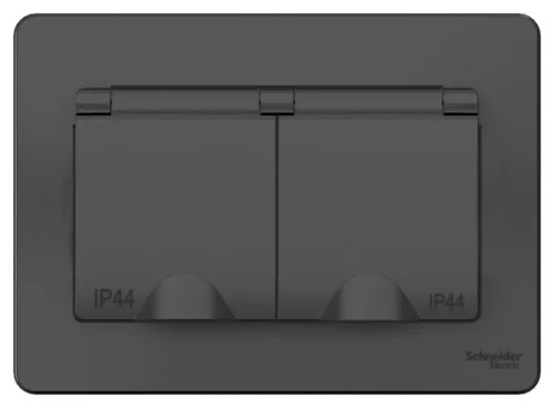 Розетка 2-м СП Blanca 16А IP44 250В с заземл. защ. шторки с крышкой антрацит SE BLNRS441126 фото 5