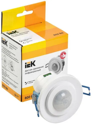 Датчик движения ДД 401 800Вт угол обз. 360град. 8м IP20 бел. IEK LDD11-401-800-001 фото 2
