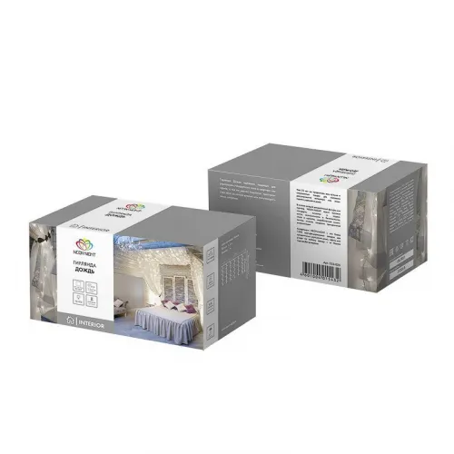 Гирлянда светодиодная "Светодиодный Дождь" 1.5х1м 96LED бел. 8Вт 230В IP20 с контроллером провод прозр. Neon-Night 235-025 фото 6