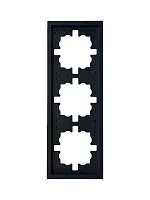 Рамка 3-мест. горизонт. ZIMA черн. бархат LEZARD 704-4200-148