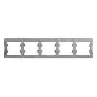 Рамка 5-м Glossa горизонт. алюм. SE GSL000305