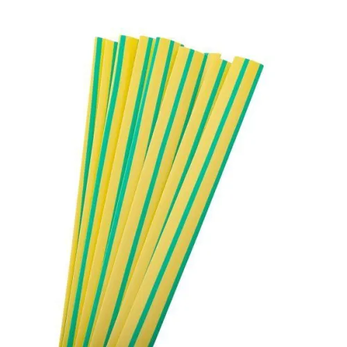 Трубка термоусадочная ТУТ нг 10/5 желт./зел. 1м (уп.50м) PROxima EKF tut-10-yg-1m фото 2