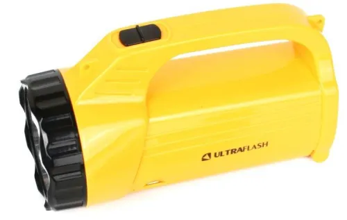 Фонарь аккумуляторный LED3819CSM 9LED + 12SMD 2 режима аккум. SLA 220В желт. Ultraflash 12860 фото 4