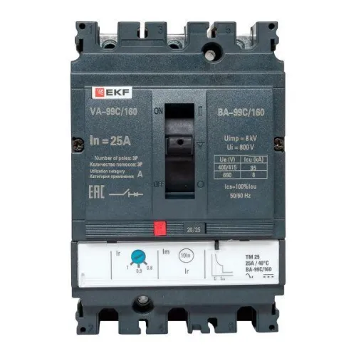 Выключатель автоматический 3п 160/25А 36кА ВА-99C Compact NS PROxima EKF mccb99C-160-25 фото 8