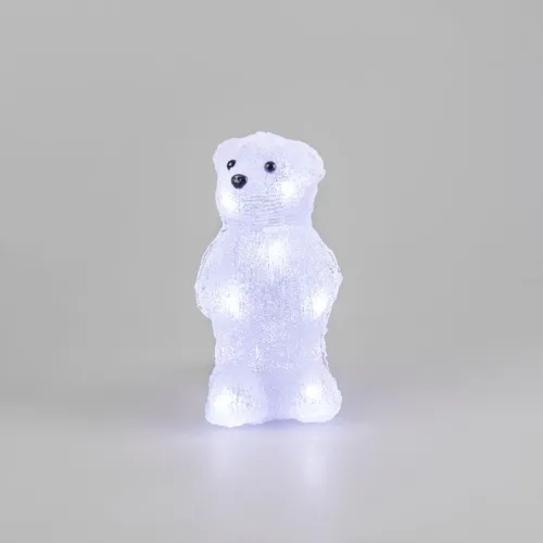 Фигура светодиодная акриловая "Медвежонок" 12х22х13см 10LED бел. 0.5Вт 4.5В IP20 элементы питания 3хAAA (не в компл.) Neon-Night 513-311