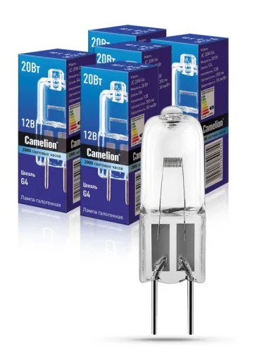 Лампа галогенная JC 20Вт 12В капс. g4 Camelion 1955 фото 3