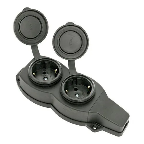 Колодка 2-м 16А IP44 2P+PE 230В с защ. крышками каучук Basic EKF RPS-018-16-230-44 фото 7