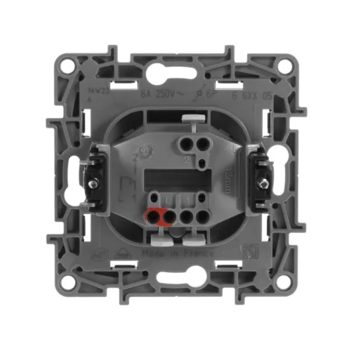 Механизм кнопки 1-кл. СП Etika Plus 6А с НО/НЗ контактом безвинт. зажимы антрацит IEK 672614 фото 3