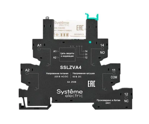 Модуль релейный 1CO 6А 60В DC винтовой зажим SE SSL1PVFU