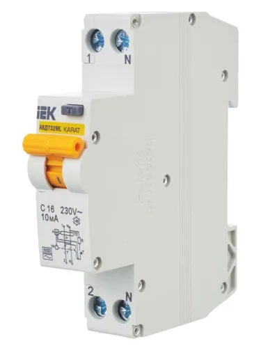 Выключатель автоматический дифференциального тока C 16А 10мА АВДТ32МL KARAT IEK MVD12-1-016-C-010 фото 8