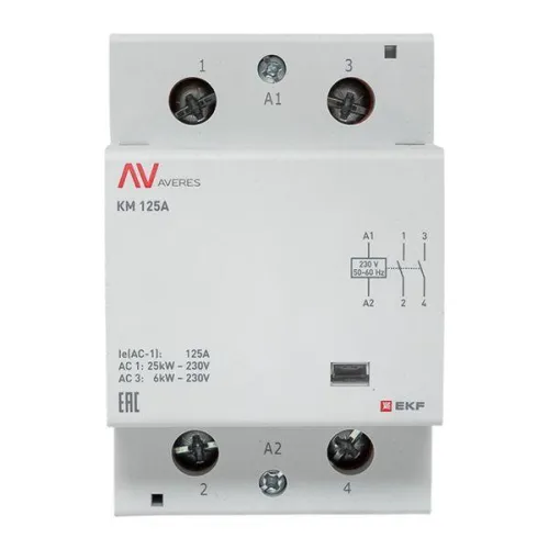 Контактор модульный КМ 125А 2NО 230В AC (3 мод.) AVERES EKF km-av-3-125-20-230V фото 6