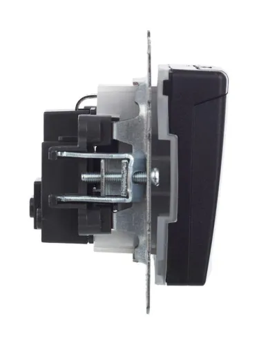 Розетка BRITE РСбш10-3-44-БрЧ 16А IP44 с заземл. защ. шторки с крышкой механизм черн. IEK BR-R16-16-44-K02 фото 2