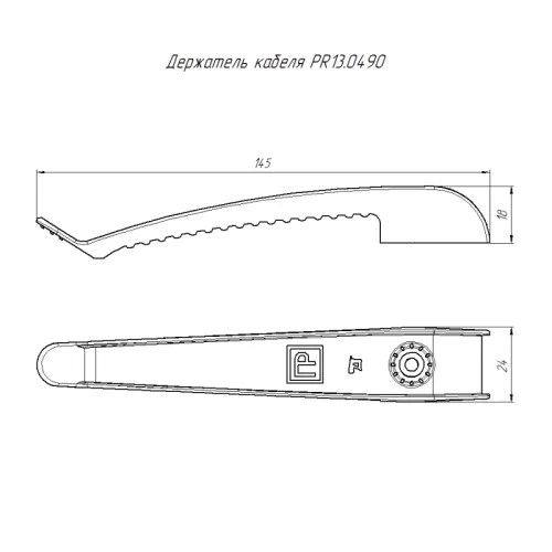 Держатель круглого кабеля односторонний для прямого монтажа на 8 мест в гофроящике сер. (уп.200шт) Промрукав PR13.0490 фото 3