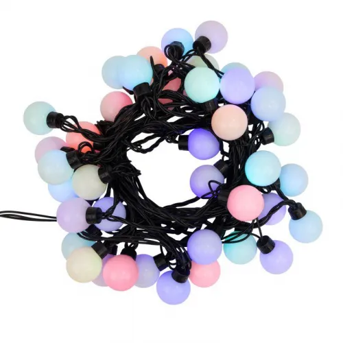 Гирлянда светодиодная "Мультишарики" 10м d38мм 40LED RGB 5Вт 220В IP44 провод ПВХ черн. Neon-Night 303-579 фото 2
