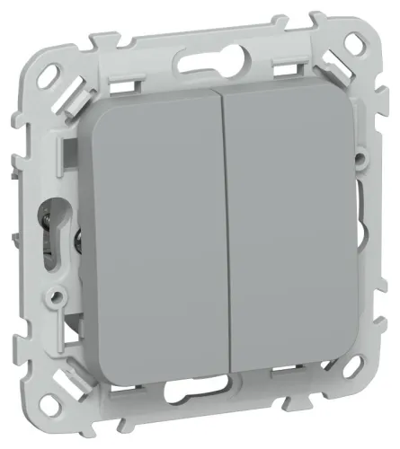 Выключатель проходной 2-кл. СП FLITE ВС62-1-0-ФлС 10А механизм сер. IEK FI-V22-0-10-1-K03