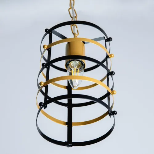 Светильник "Абелла" 211 НСБ 01-60-175 Е27 (ИМ) подвесной черн. зол. Элетех 1005405103 фото 2