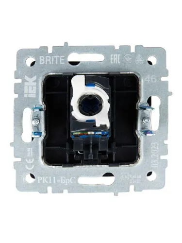 Розетка компьютерная СП RJ45 кат.6 BRITE РК11-БрС механизм сталь IEK BR-K10-2-K46 фото 5