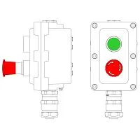 Пост управления взрывонепроницаемый из алюм. LCSD-02-B-MC-P1G(11)x1-P6E(11)x1-PCMB-KAEPM3MHK-20 DKC LCSD21000078