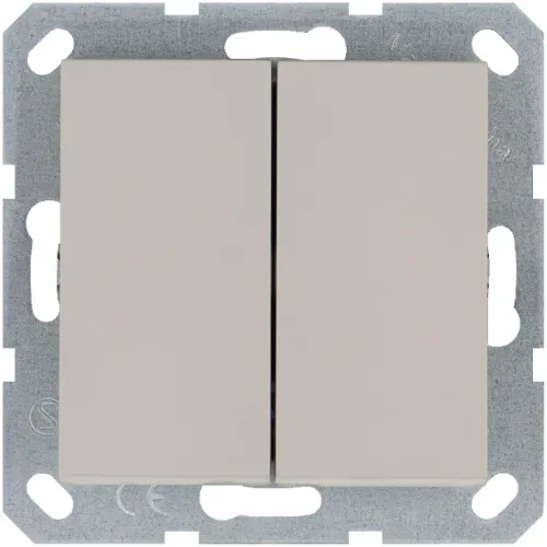 Кнопка 2-кл. 10А IP20 с переключающим контактом механизм тауп Jasmart G3020T