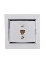 Розетка компьютерная 1-м СП Mira RJ45 бел./сер. LEZARD 701-0215-139