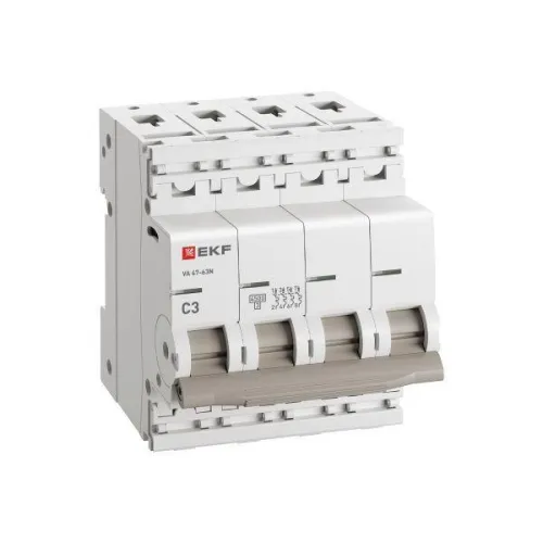 Выключатель автоматический 4п C 3А 4.5кА ВА 47-63N PROxima EKF M634403C фото 2