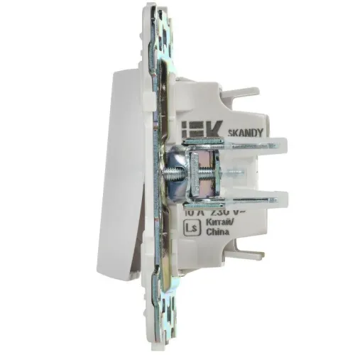 Выключатель проходной 1-кл. SKANDY 10А SK-V02W арктич. бел. IEK SK-V12-0-10-K01 фото 3