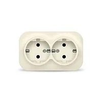 Розетка 2-м ОП 16А IP20 с заземл. сл. кость IONICH 1428