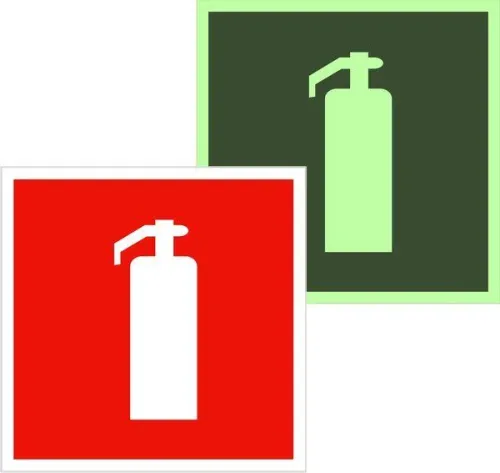 Знак F 04 "Огнетушитель" 200х200мм пластик с покрытием фотолюминесцентным EKF pn-f-04-f