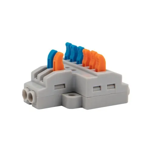 Клемма строительно-монтажная СМК проходная разветвительная 2п с монтажной площадкой 1 ввод 3 вывода на полюс Rexant 07-5234 фото 3