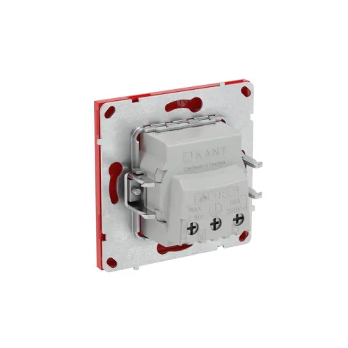 Розетка силовая KANT 2P+E защ. шторки красн. сатин DKC 7001003 фото 5